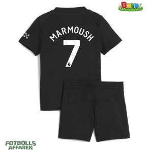 Manchester City Omar Marmoush #7 Bortaställ Barn 2025-26 Kortärmad (+ Korta byxor)